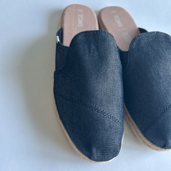 New Tom’s Grey Fabric Espadrille Mules size 9 - Picture 7 of 14